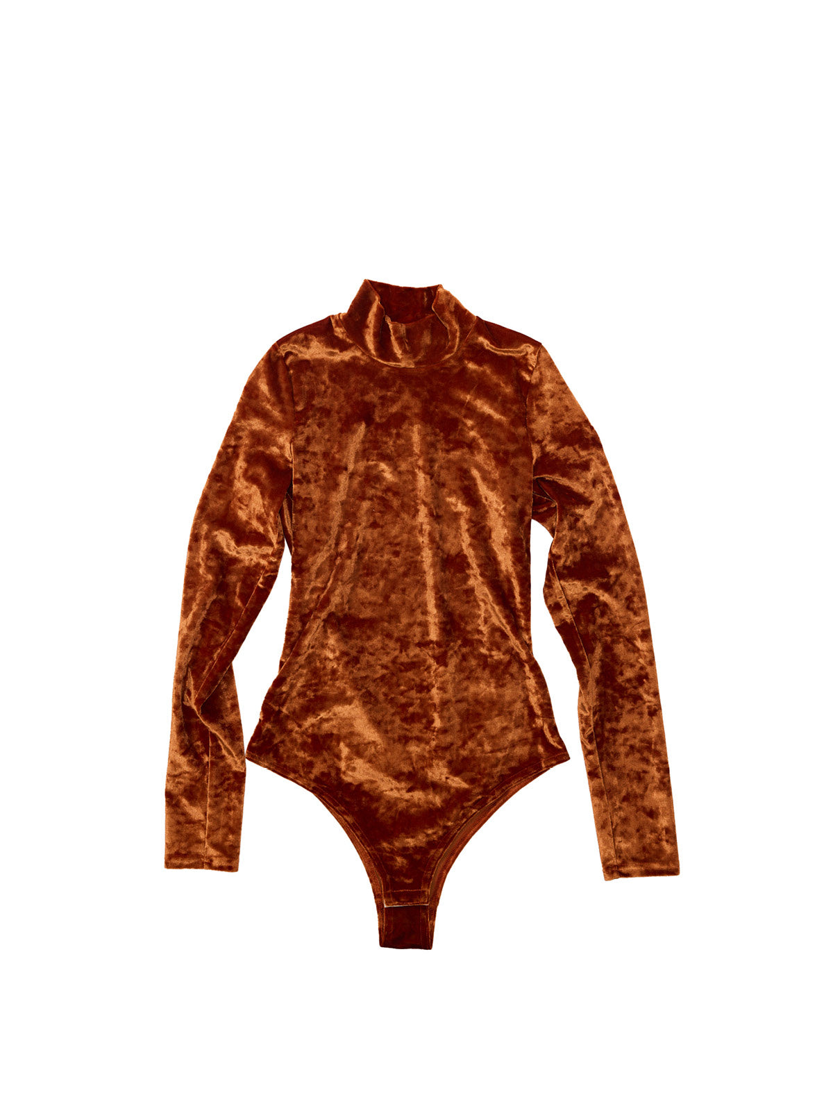 High Neck Bodysuit Crushed Velvet