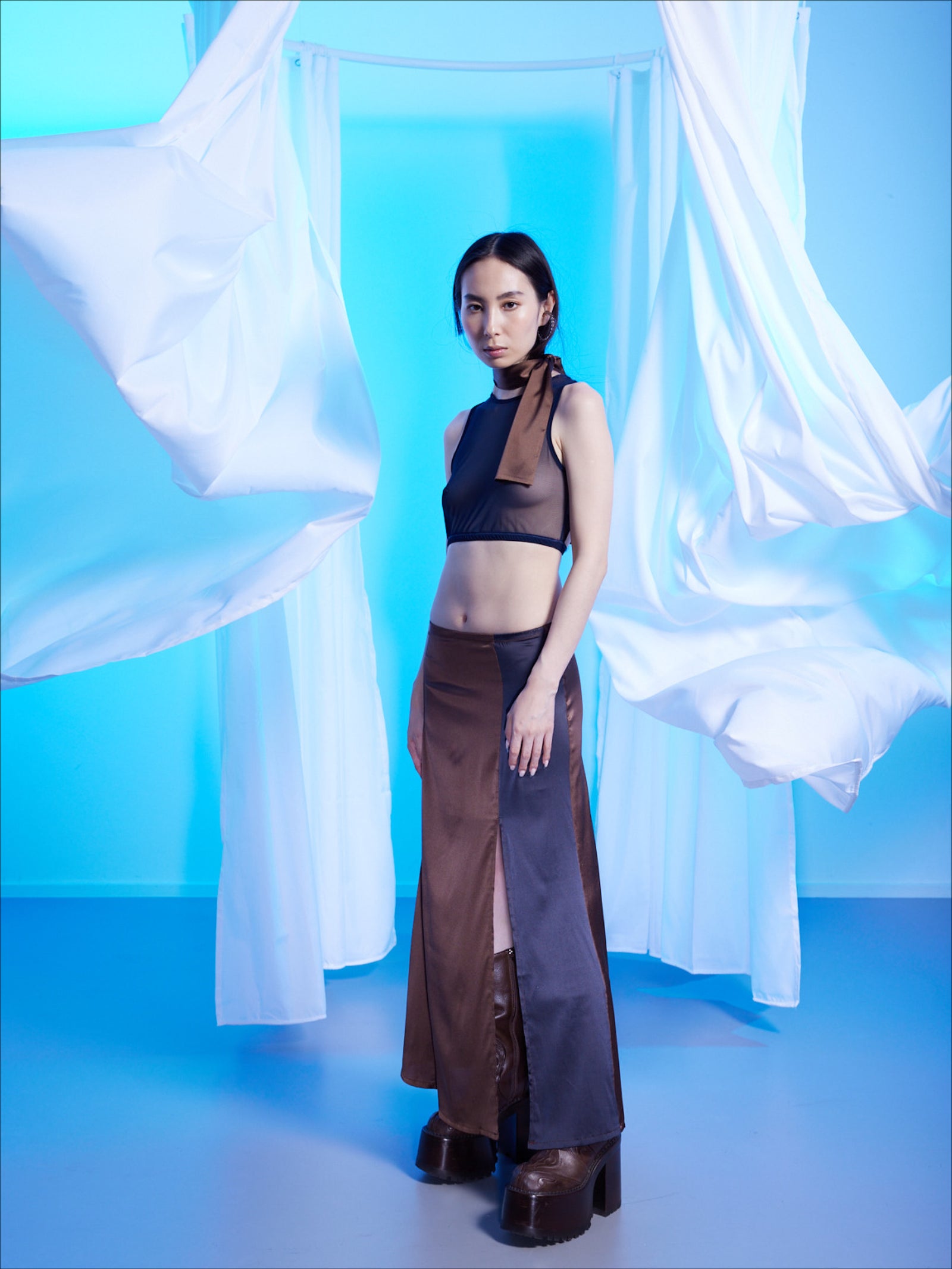 Satin Long Skirt
