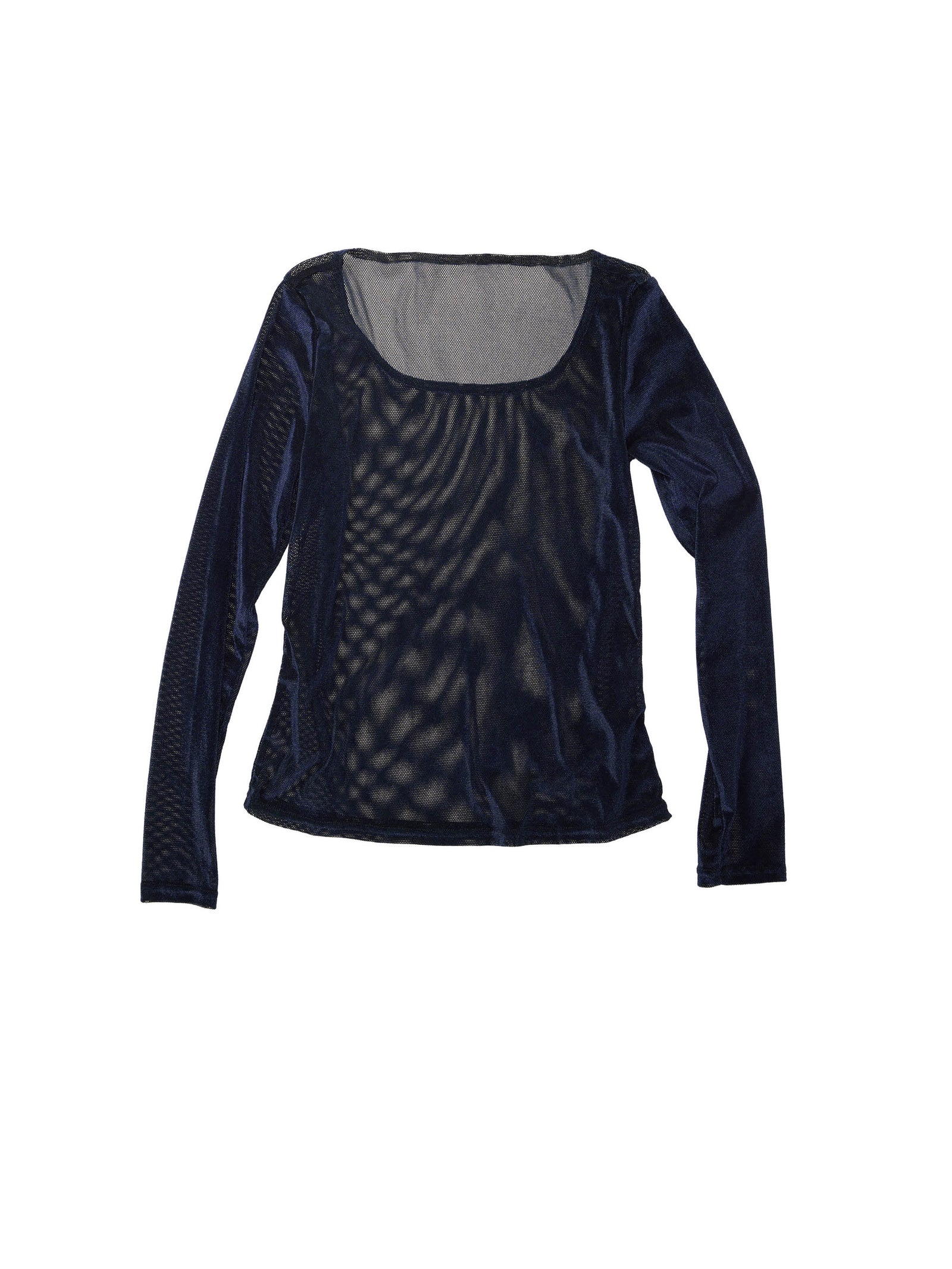 Mesh Velvet Basic LS Shirt