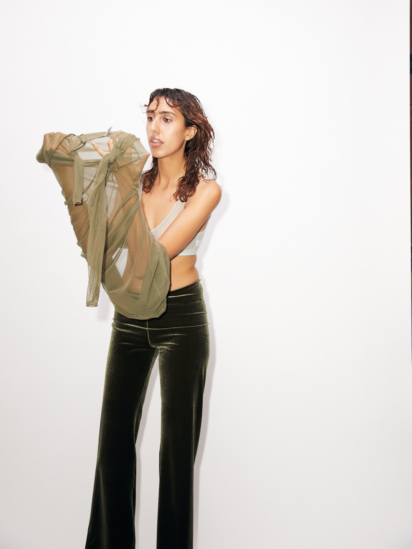 Velvet Wide Leg Pants