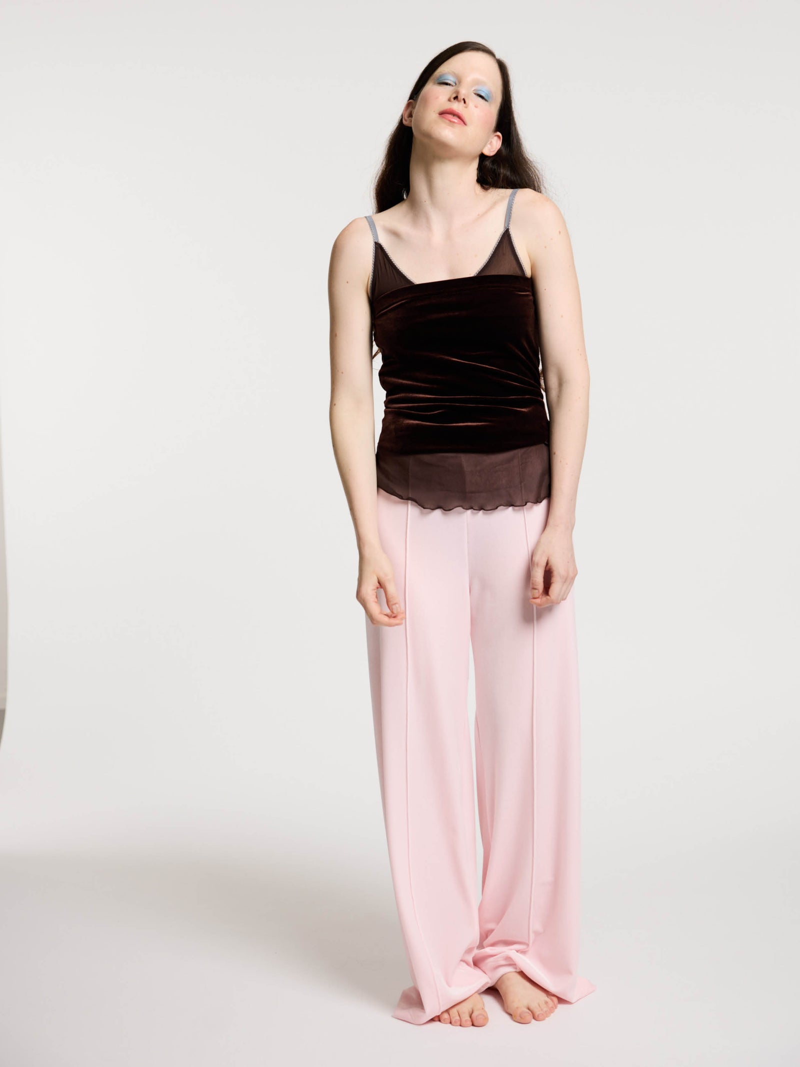 Velvet Top Stitched Pants