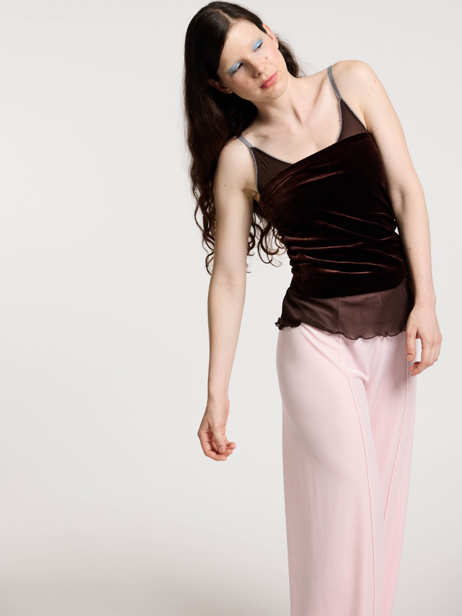 Velvet Top Stitched Pants