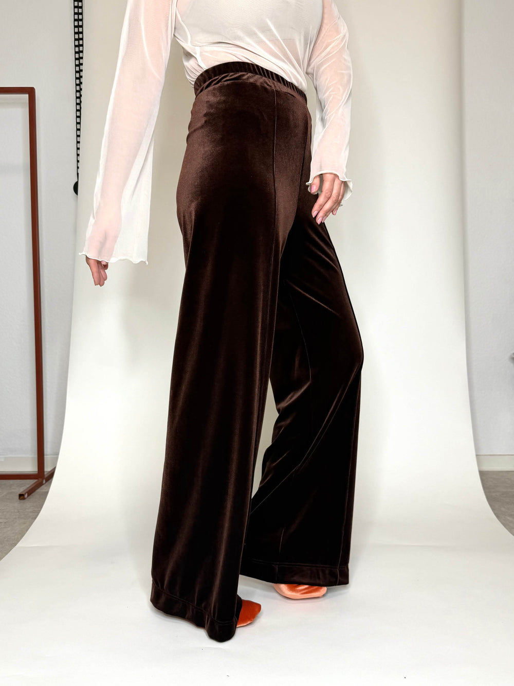 Velvet Top Stitched Pants