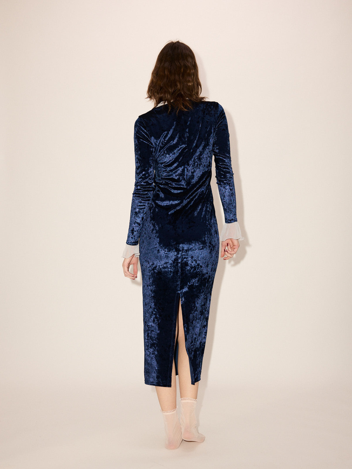 Crushed Velvet Long Dress