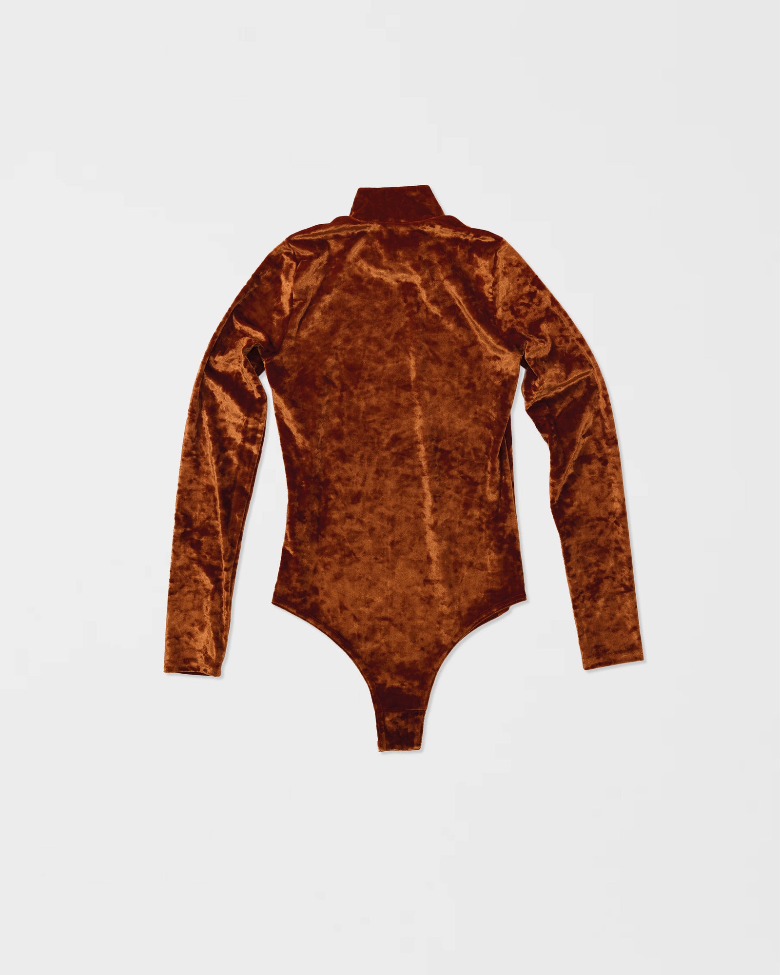 Body à col montant en velours froissé