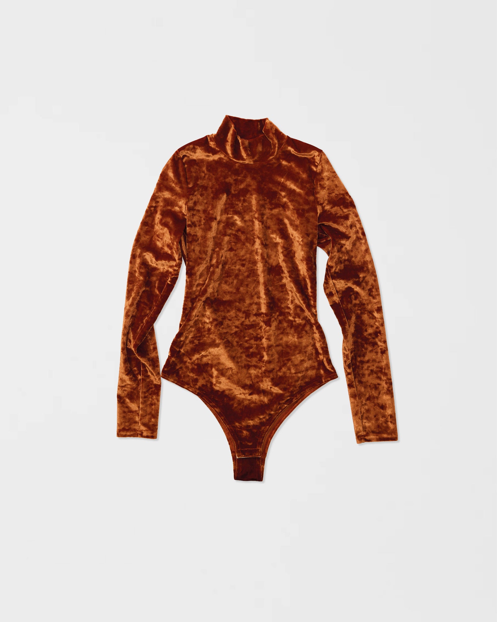 Body à col montant en velours froissé