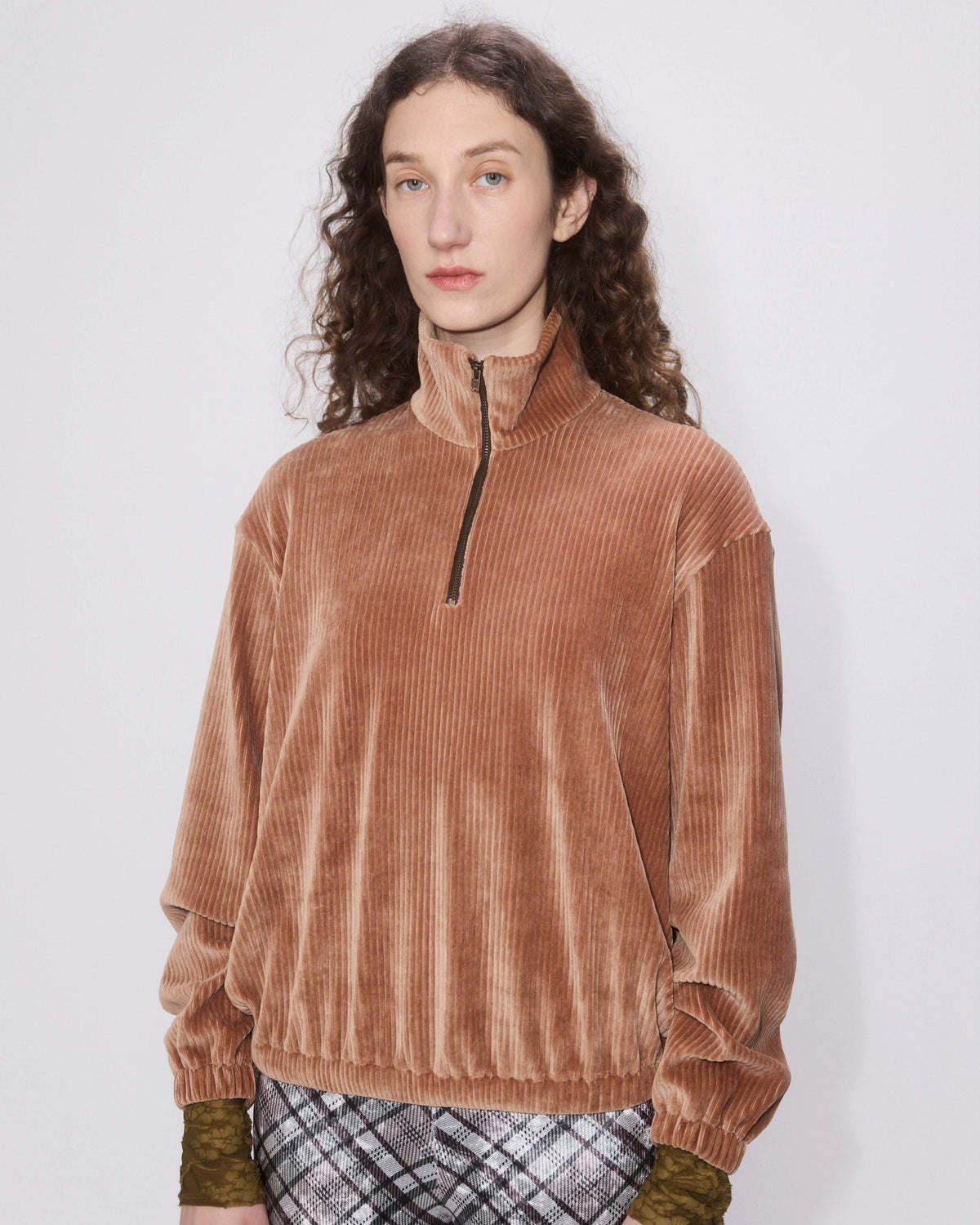 Corduroy Zip Sweatshirt