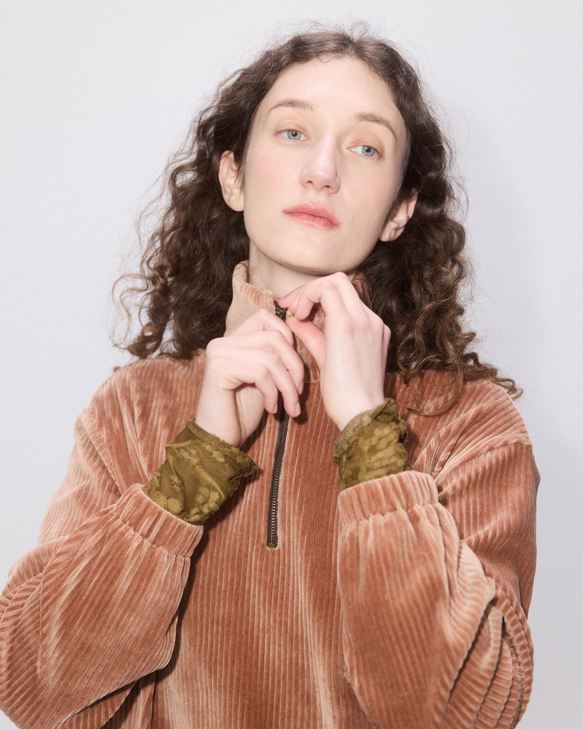 Corduroy Zip Sweatshirt