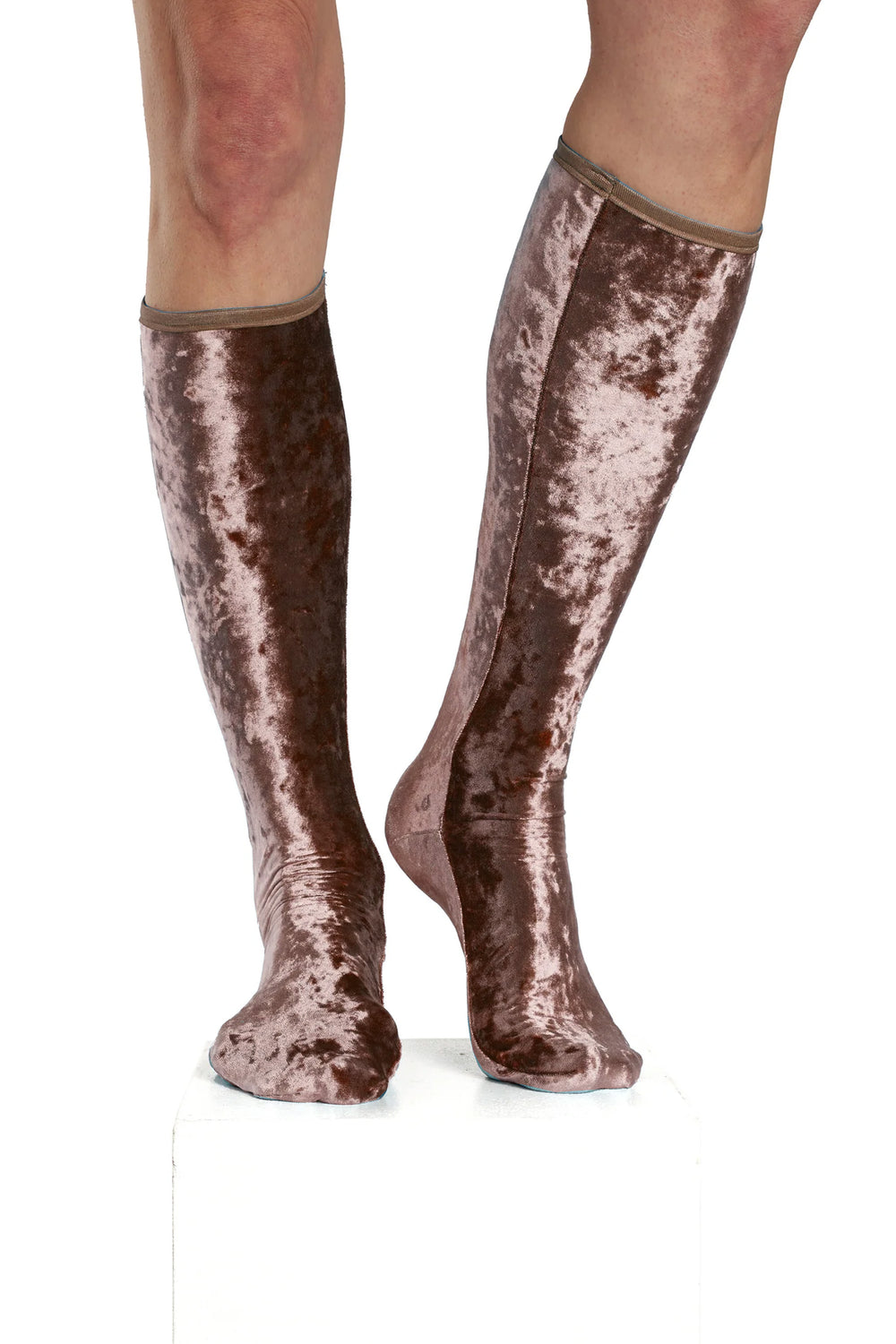 Knee Socks Crushed Velvet