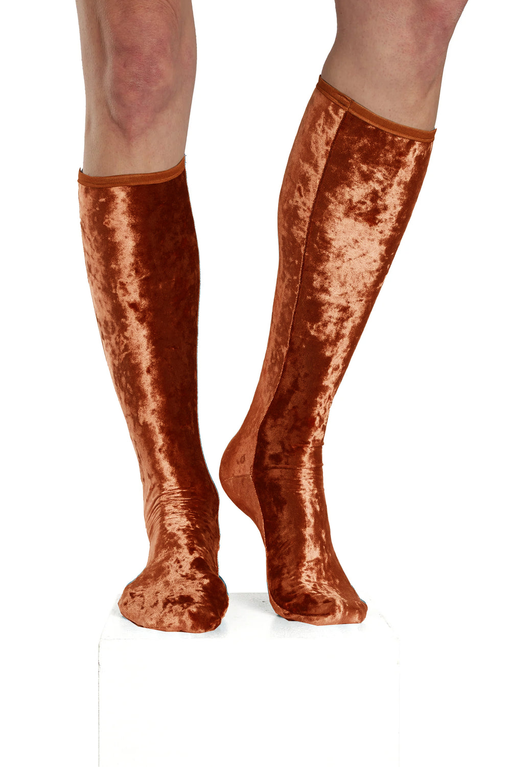 Knee Socks Crushed Velvet