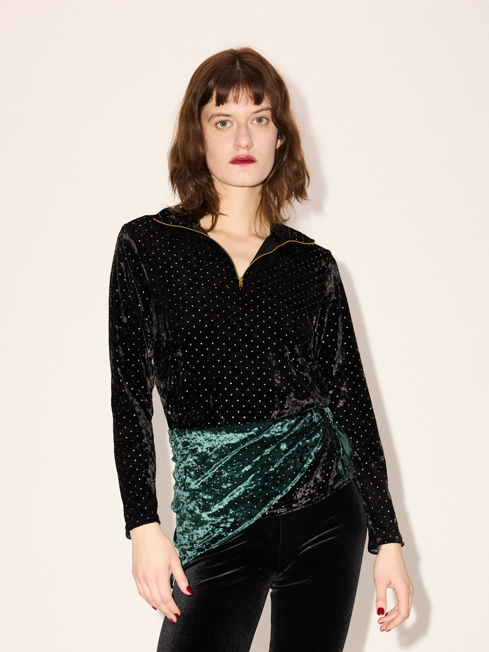 Studded Velvet Troyer