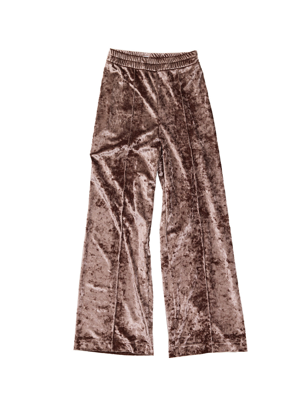 Crushed Velvet Top Stitched Pants