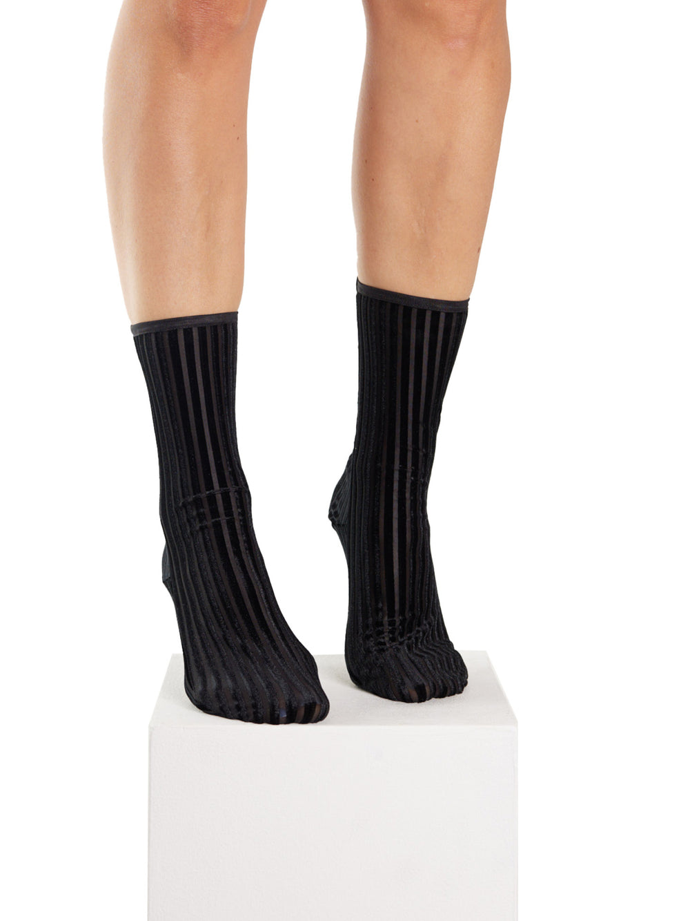 Rib Velvet Ankle Socks