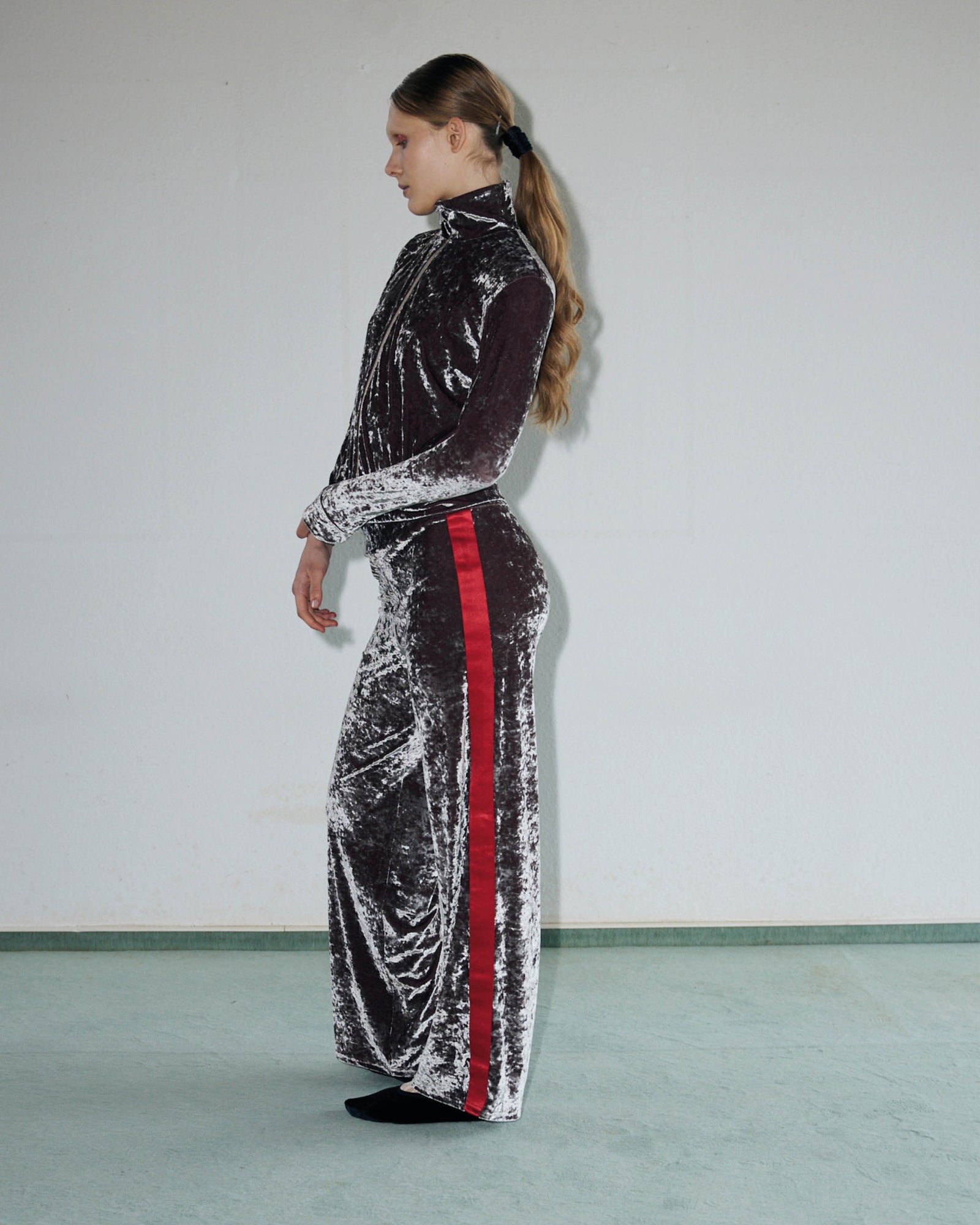 Pantalon à rayures en velours