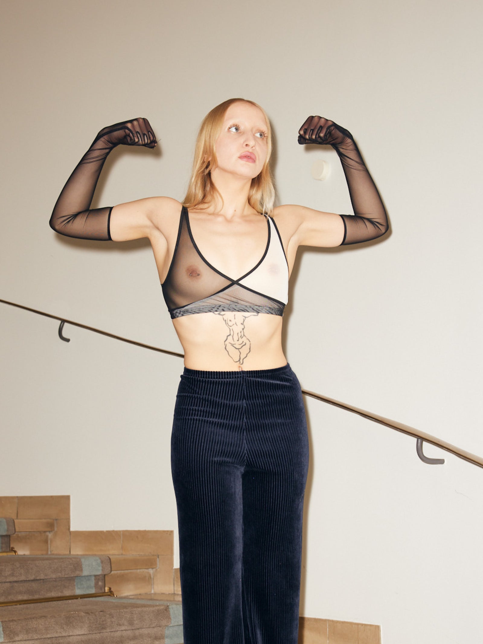 Mesh Wrap Bra Two-Tone