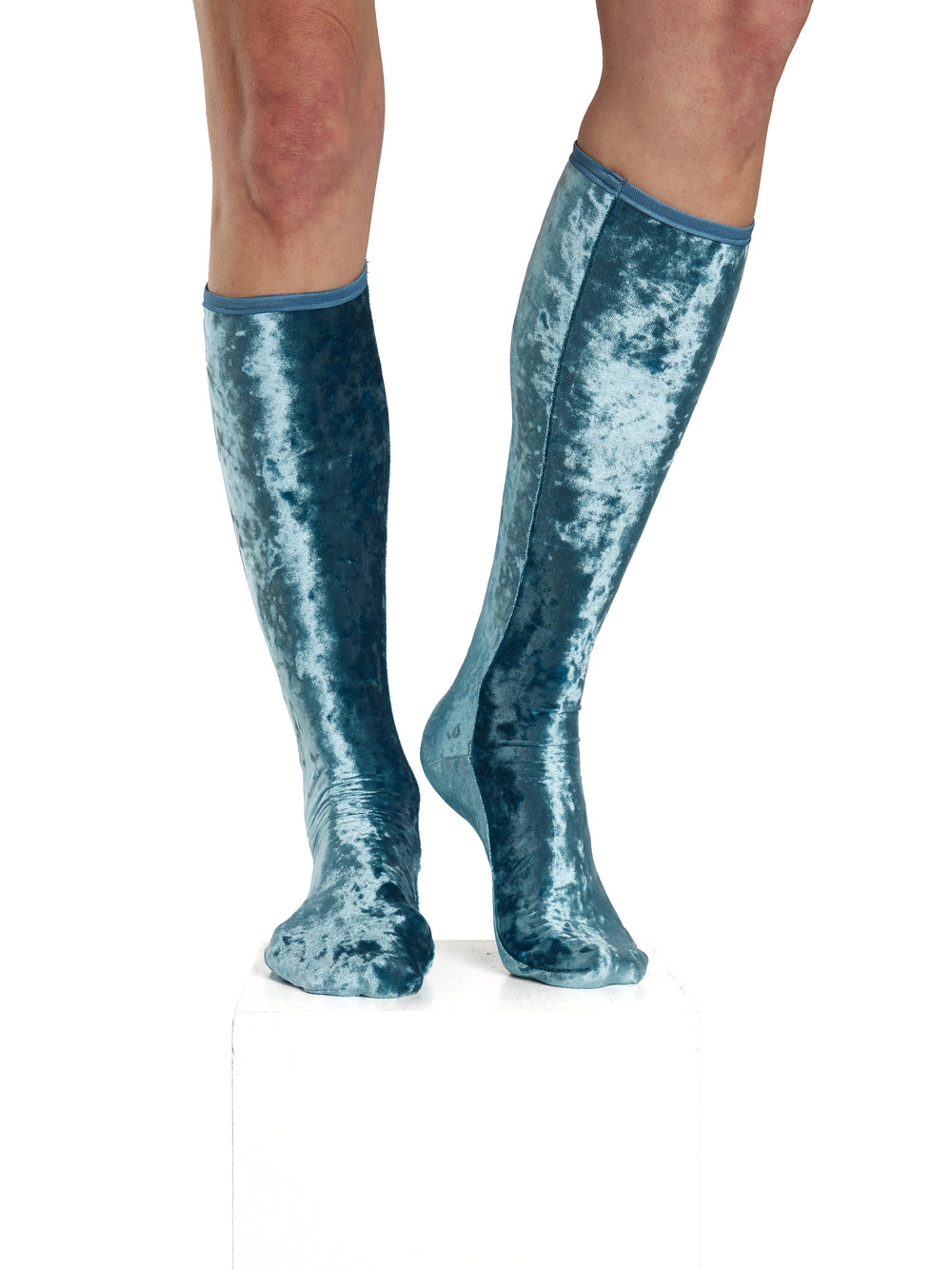 Hammered Velvet Knee Socks