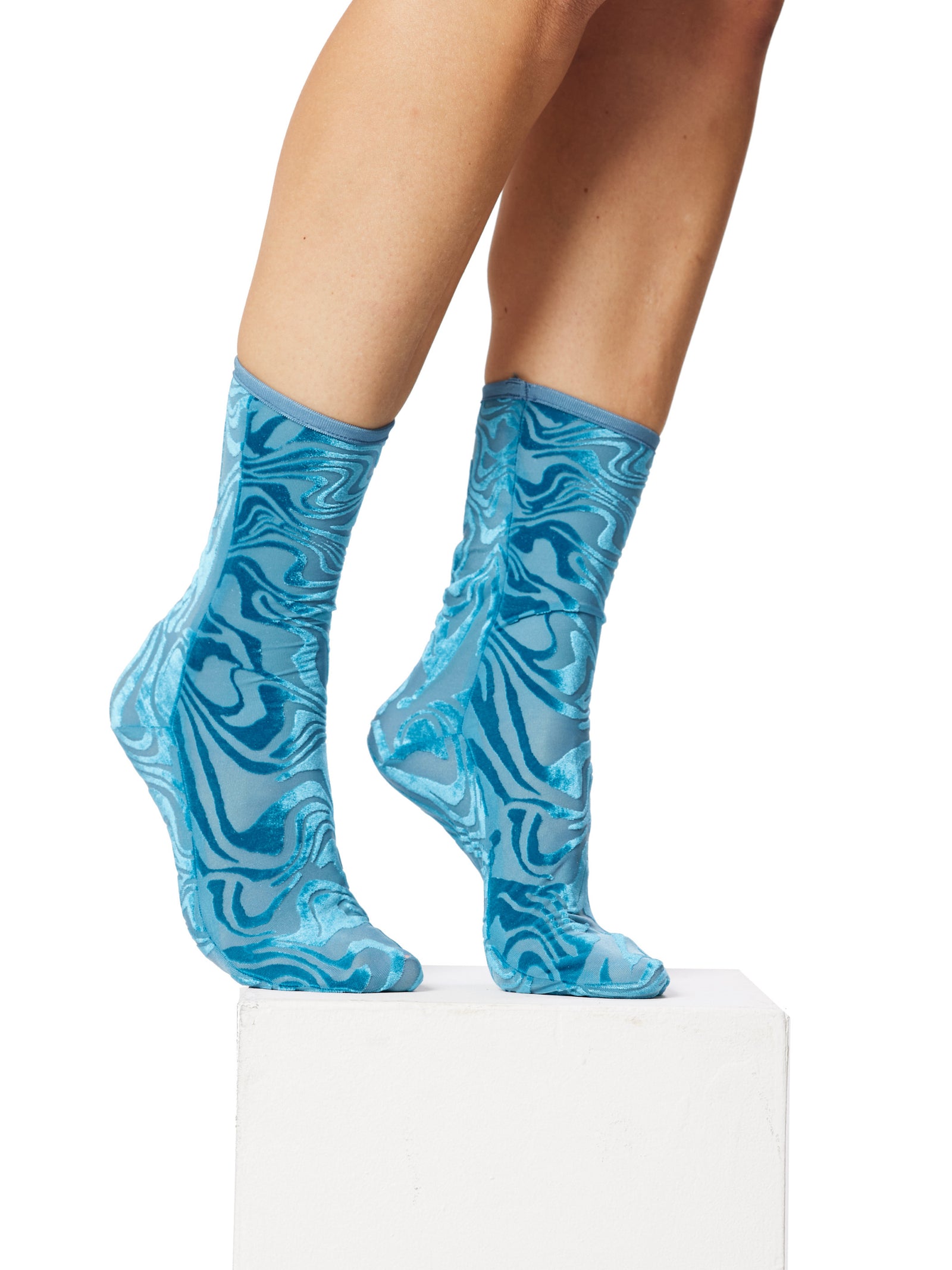 Simone Wild Devore Print Ankle Socks