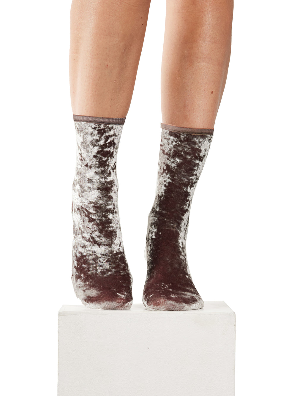 Hammered Velvet Ankle Socks