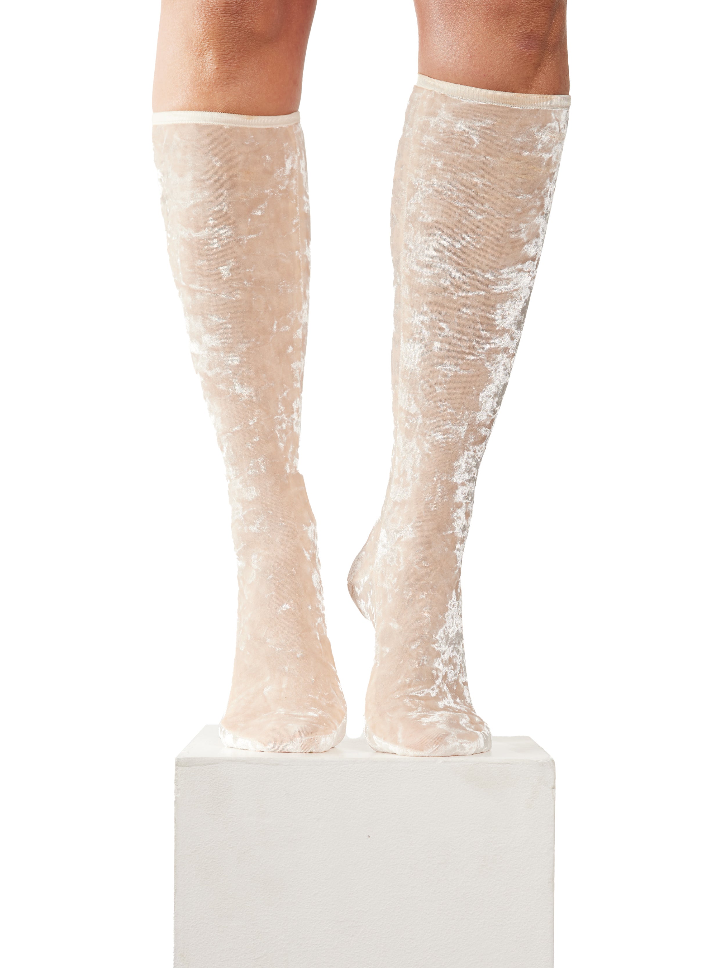 Hammered Velvet Knee Socks
