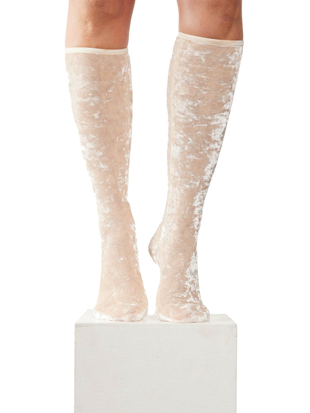 Hammered Velvet Knee Socks