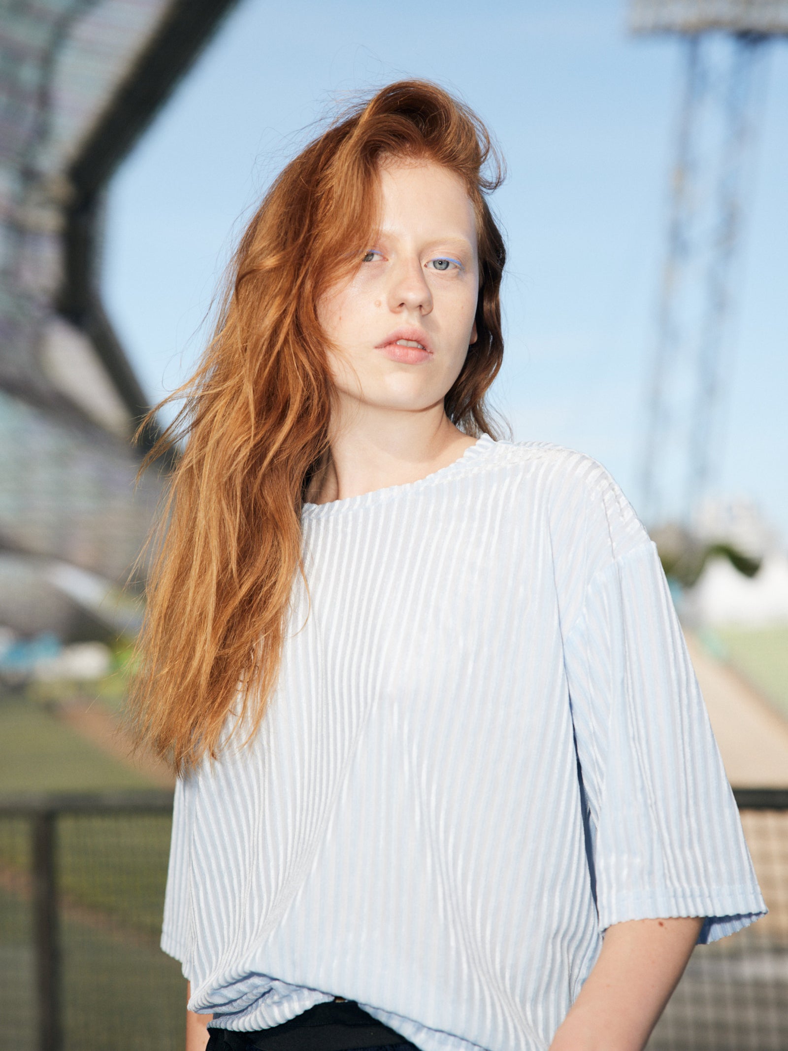 Rib Velvet Oversized Tee