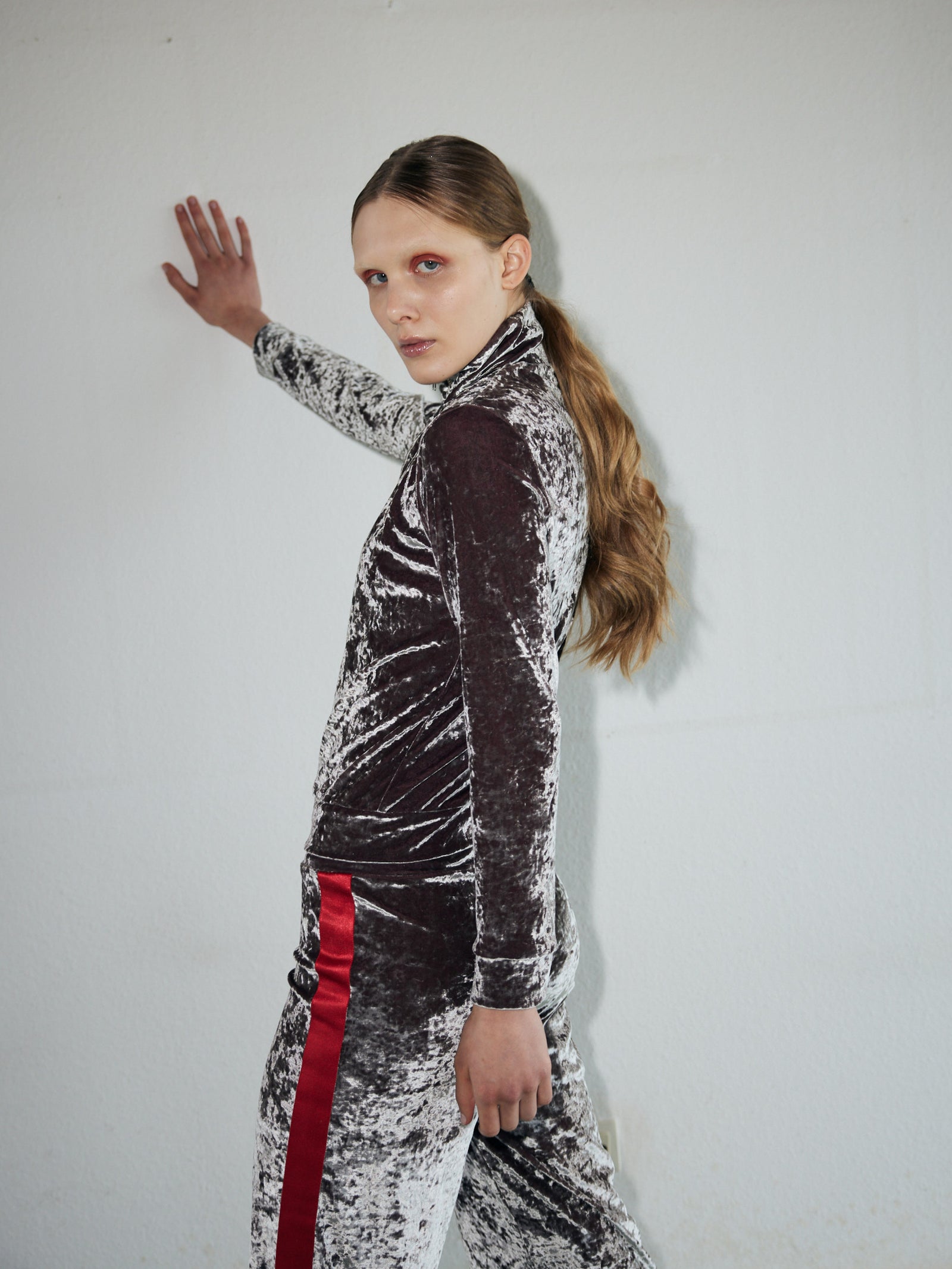 Hammered Velvet Zip Jacket