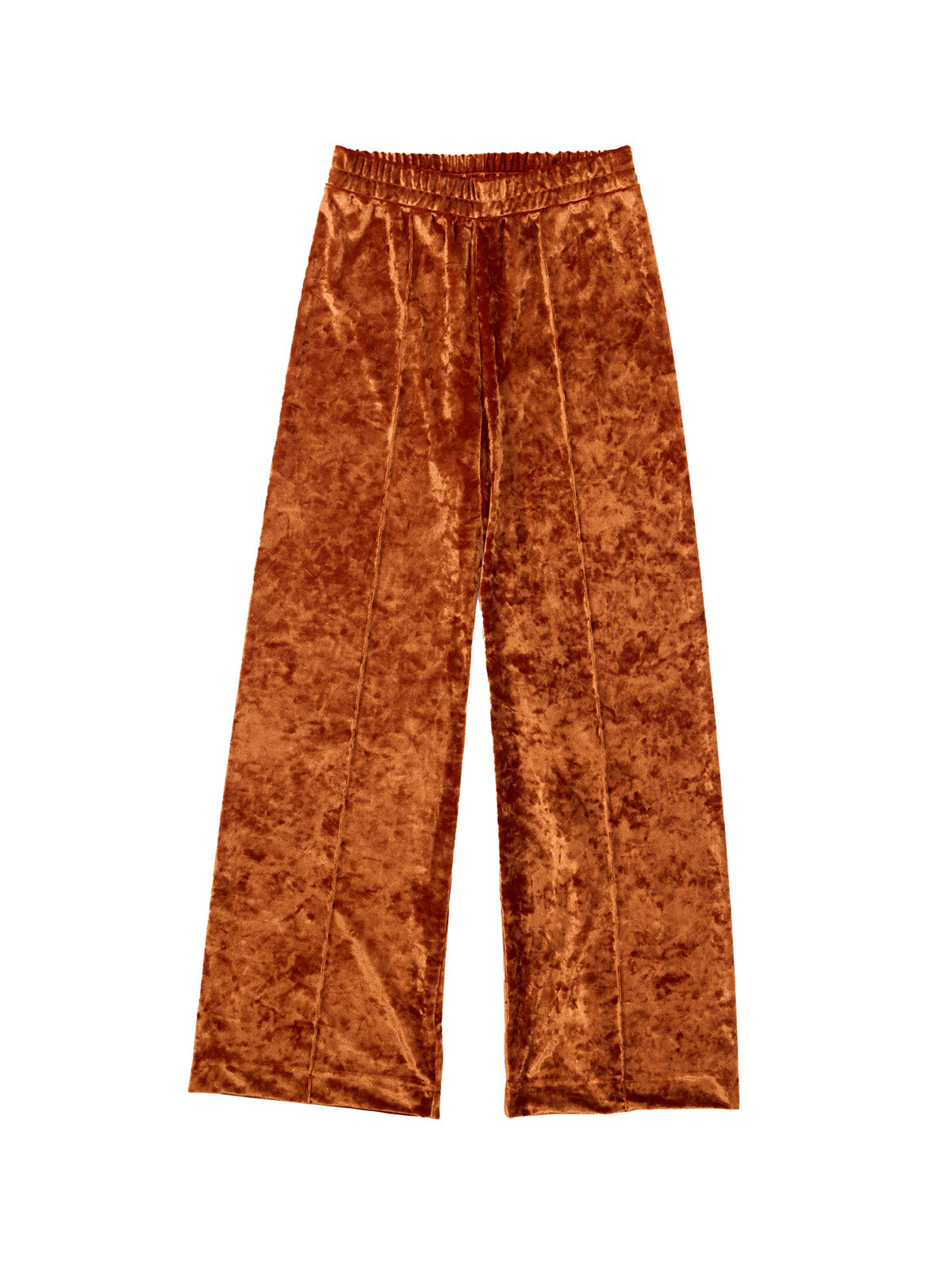 Crushed Velvet Top Stitched Pants